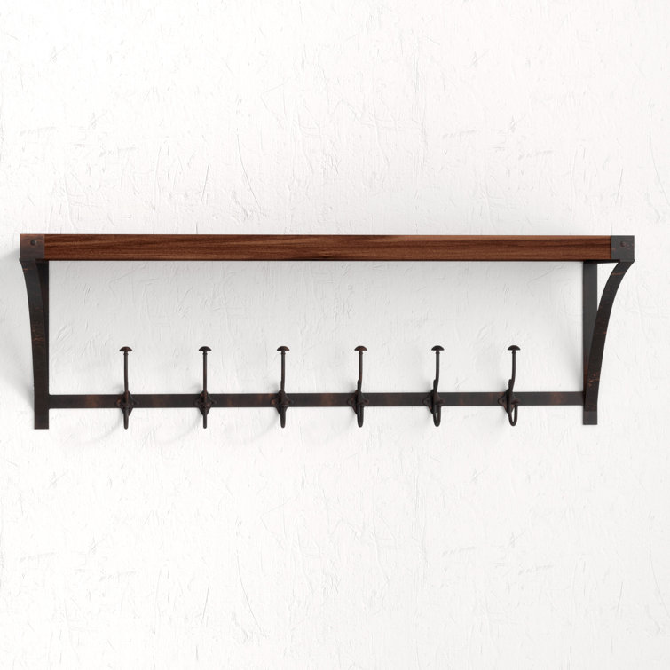 Wrought iron wall mounted coat online rack